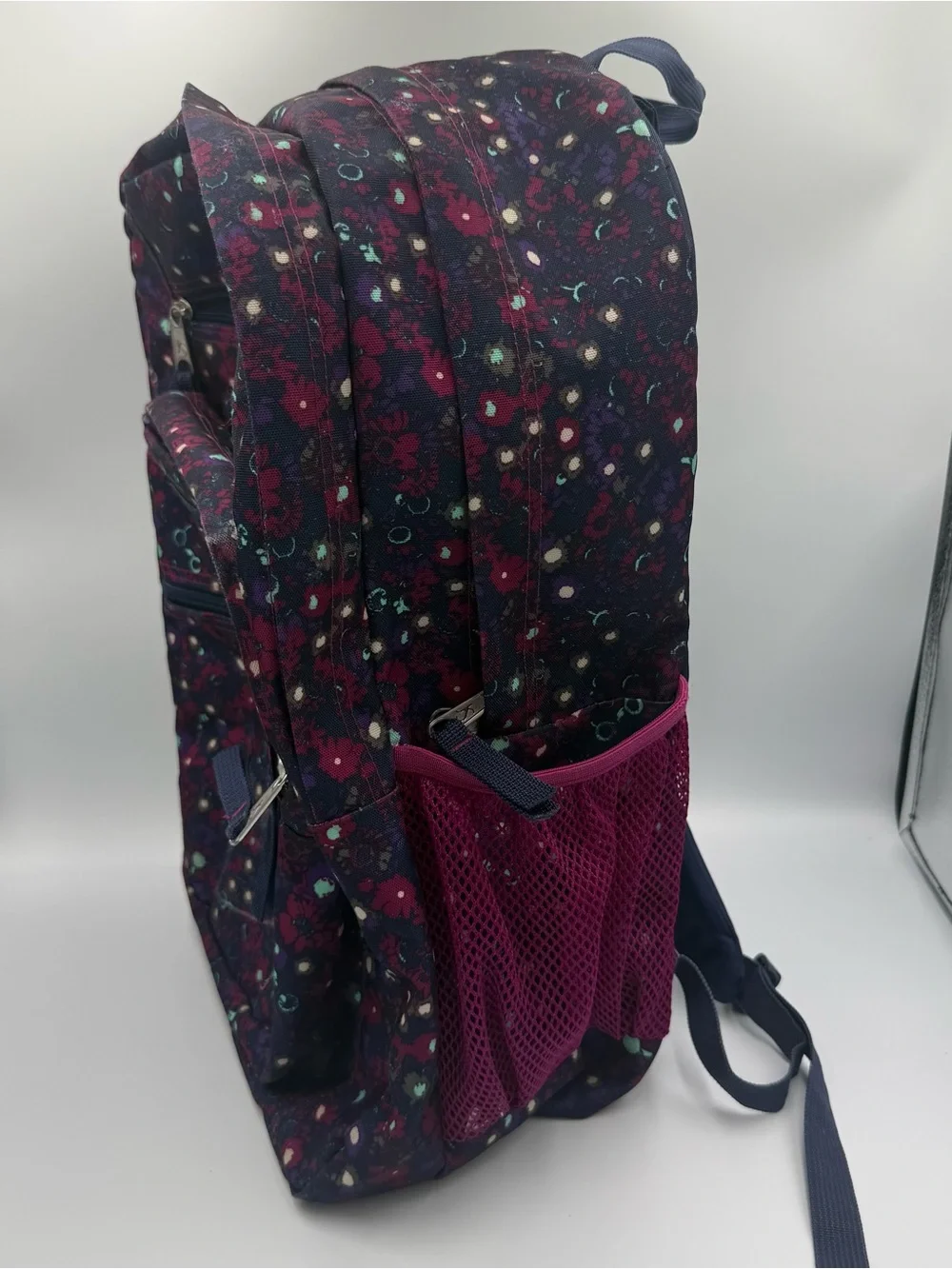 Jansport Purple Floral Print Backpack
